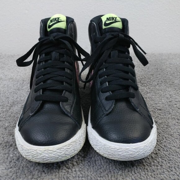 Nike Blazer Mid GS Girls Size 5Y Shoes Black Pink Cheetah DA4674-001 - Picture 5 of 7